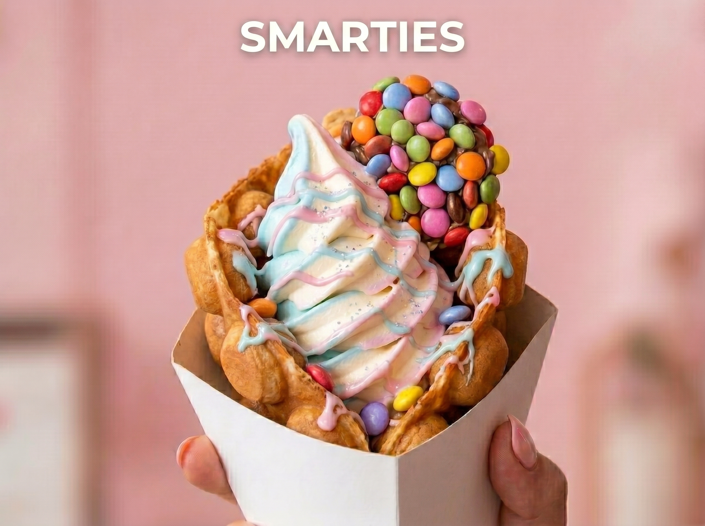 Smarties Bubble Waffle
